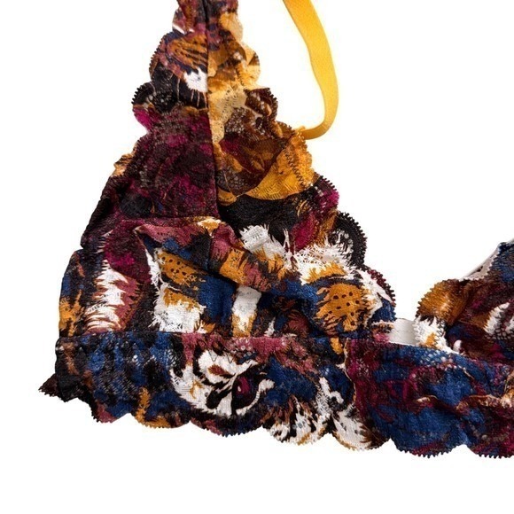 Cosabella Never Say Never Printed Tall Triangle Bralette Multicolor Lace S NEW - Picture 6 of 8